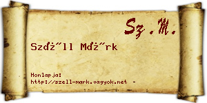 Széll Márk névjegykártya