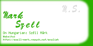 mark szell business card