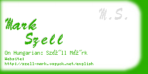 mark szell business card